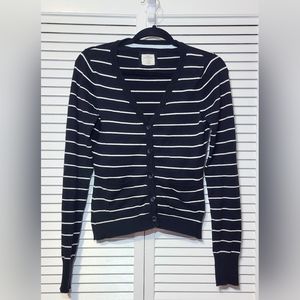 H&M L.O.G.G. Black and White Striped Cardigan - S